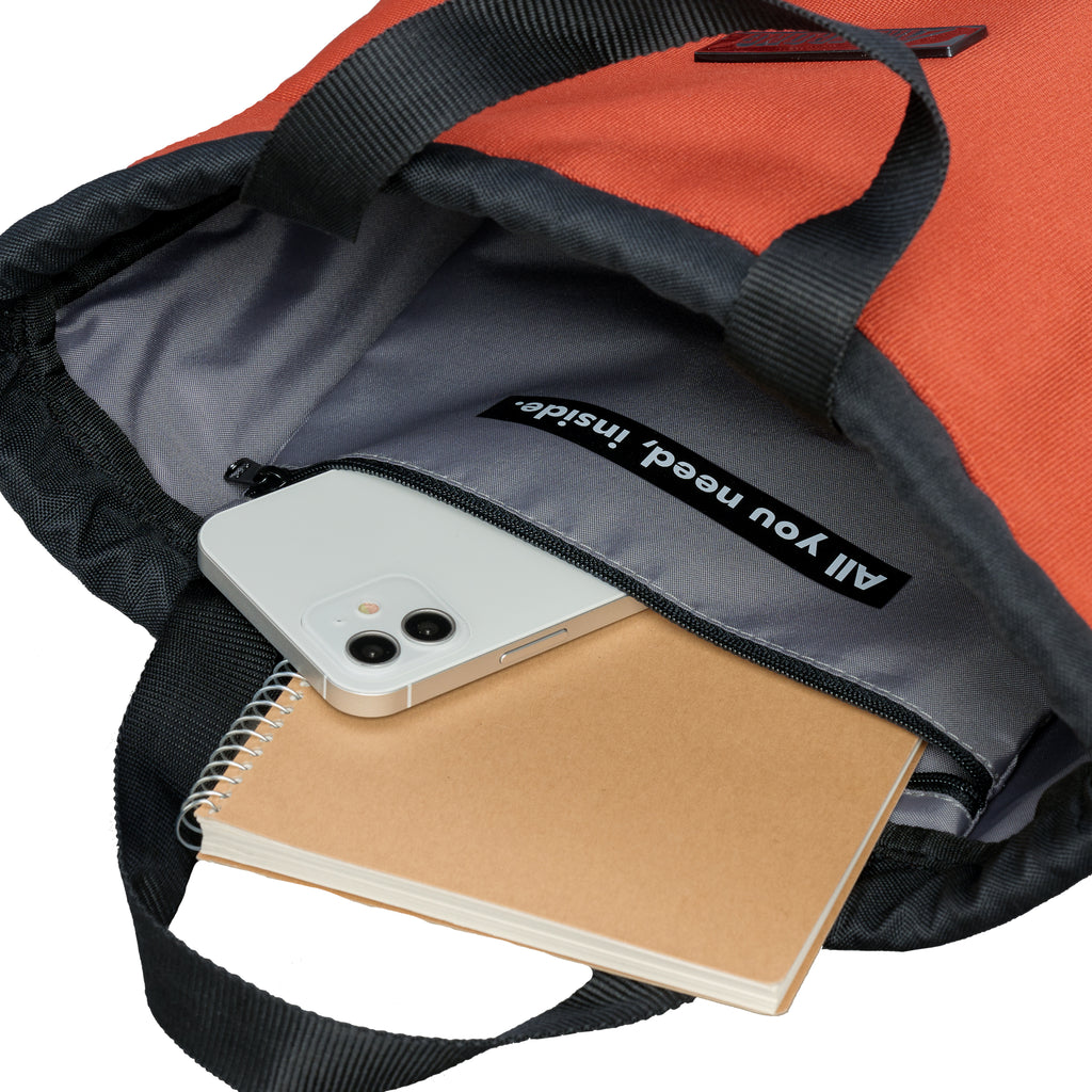 02-DRAWSTRING BAG 索繩包 銹橙色