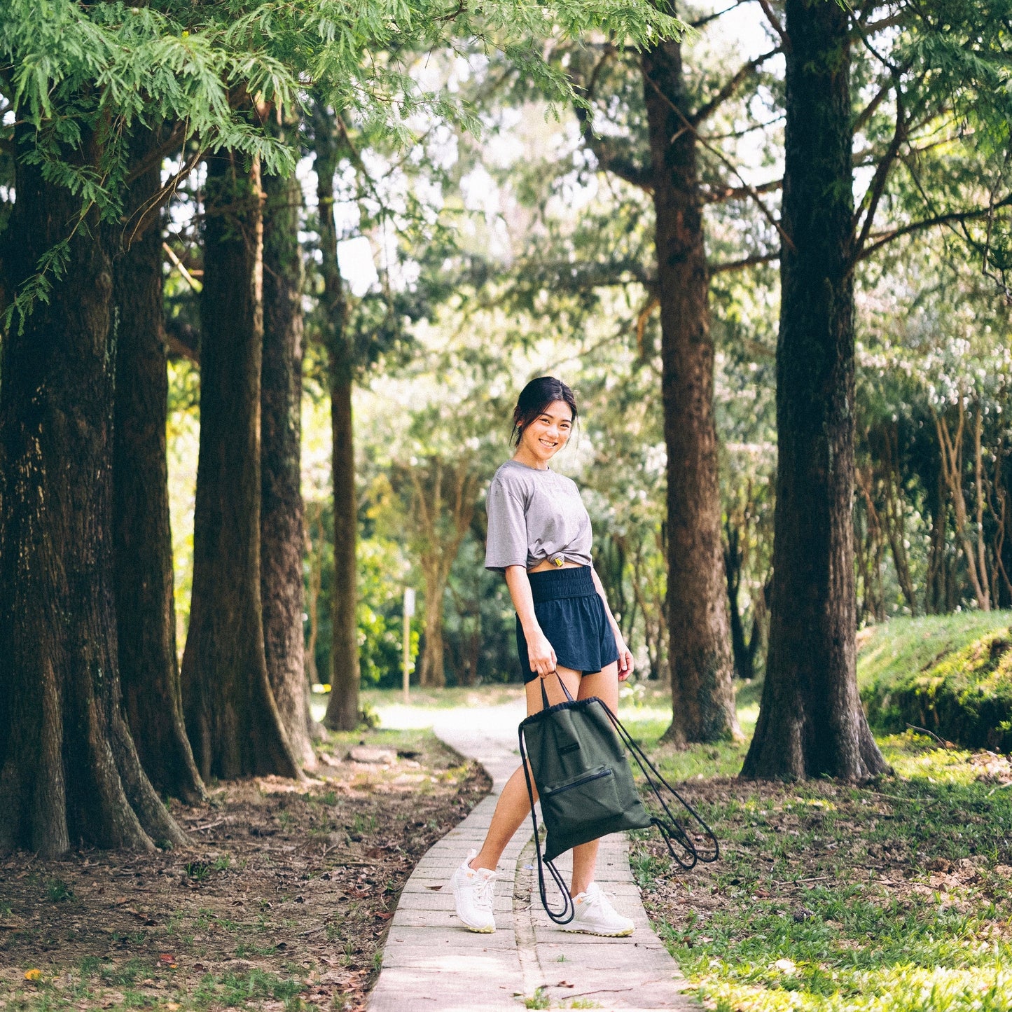 02-DRAWSTRING BAG | Charcoal Blue