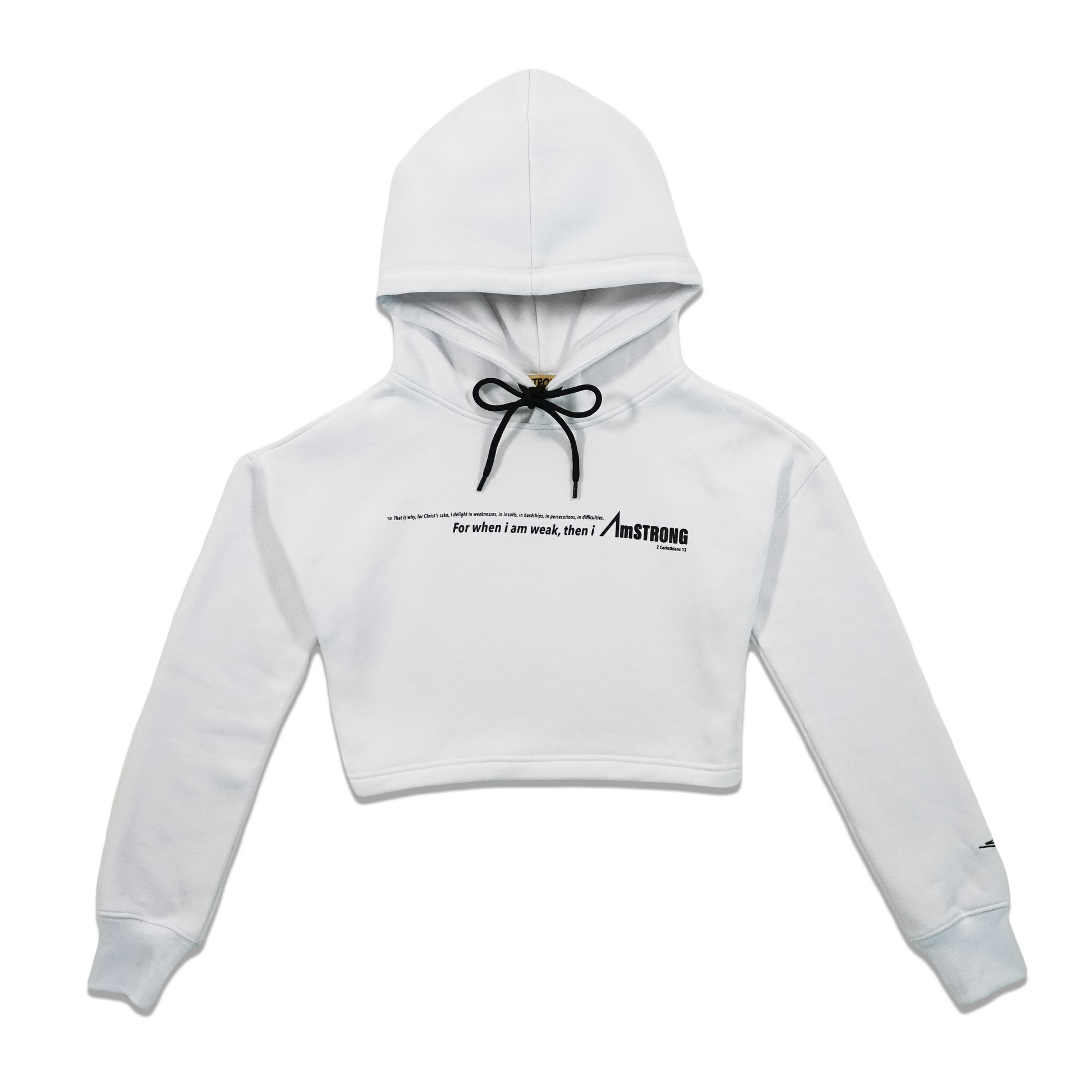 white cropped hoodie with contrast details