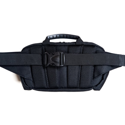 black belt bag with back mesh panels